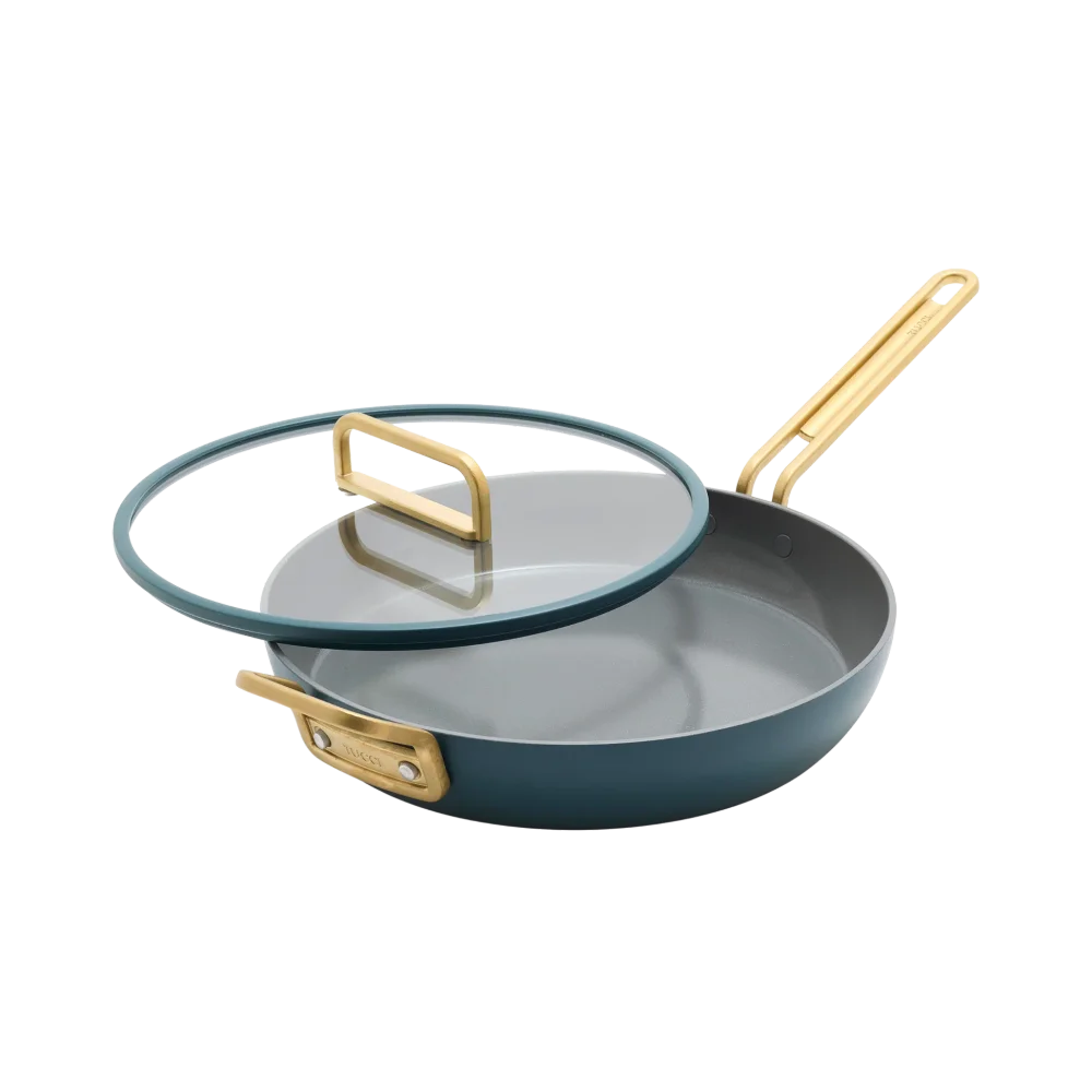 Nepřilnavá keramická pánev s poklicí, Stanley Tucci, Ø 30 cm, tmavě zelená