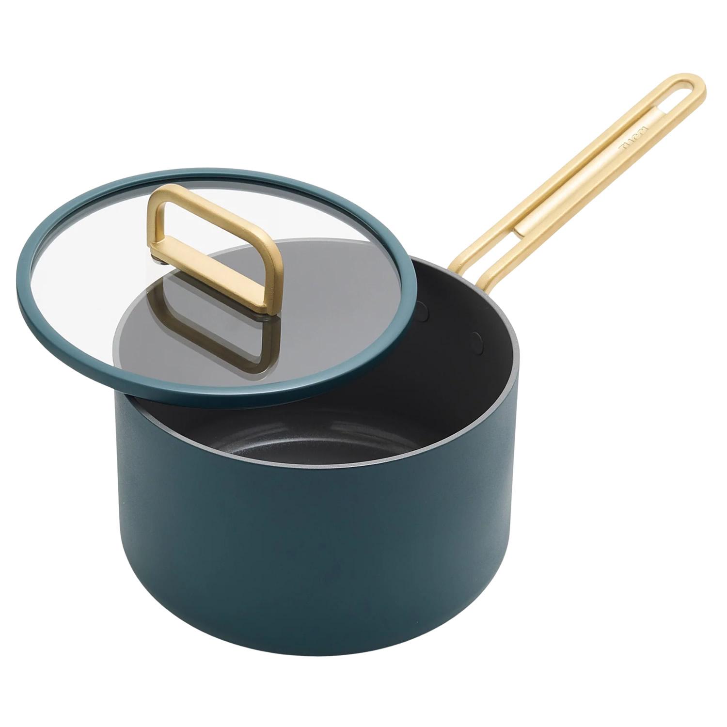 Rendlík s nepřilnavým keramickým povrchem s poklicí, Stanley Tucci, Ø 20 cm / 3,8 l, tmavě zelená