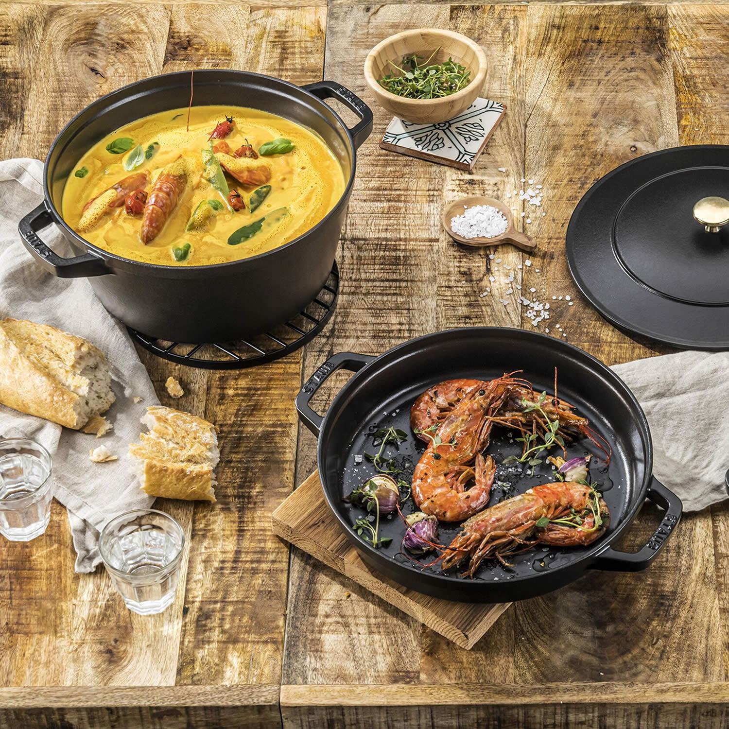 STAUB Cocotte set hrnců 3  ks + poklice, 24 cm, černá
