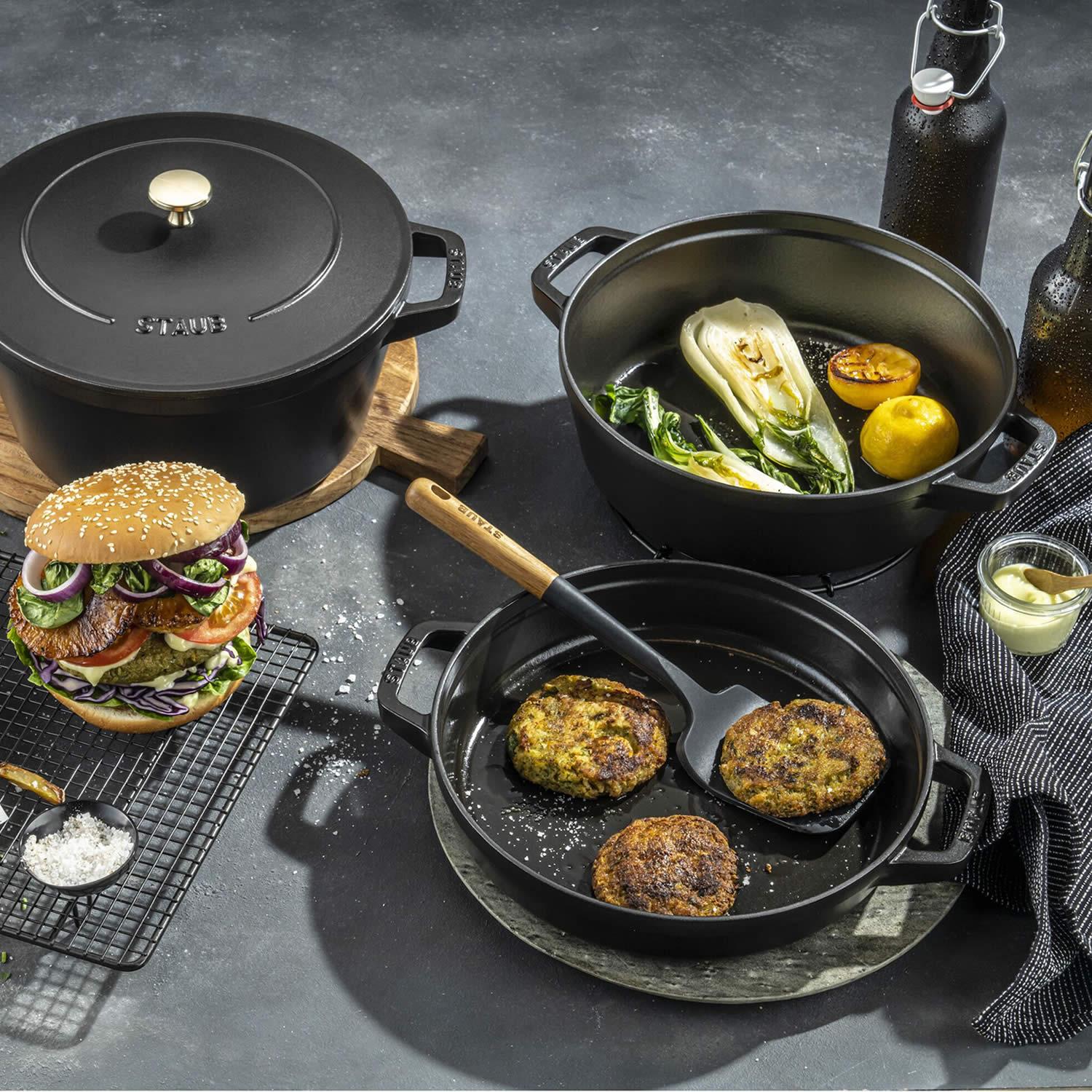 STAUB Cocotte set hrnců 3  ks + poklice, 24 cm, černá