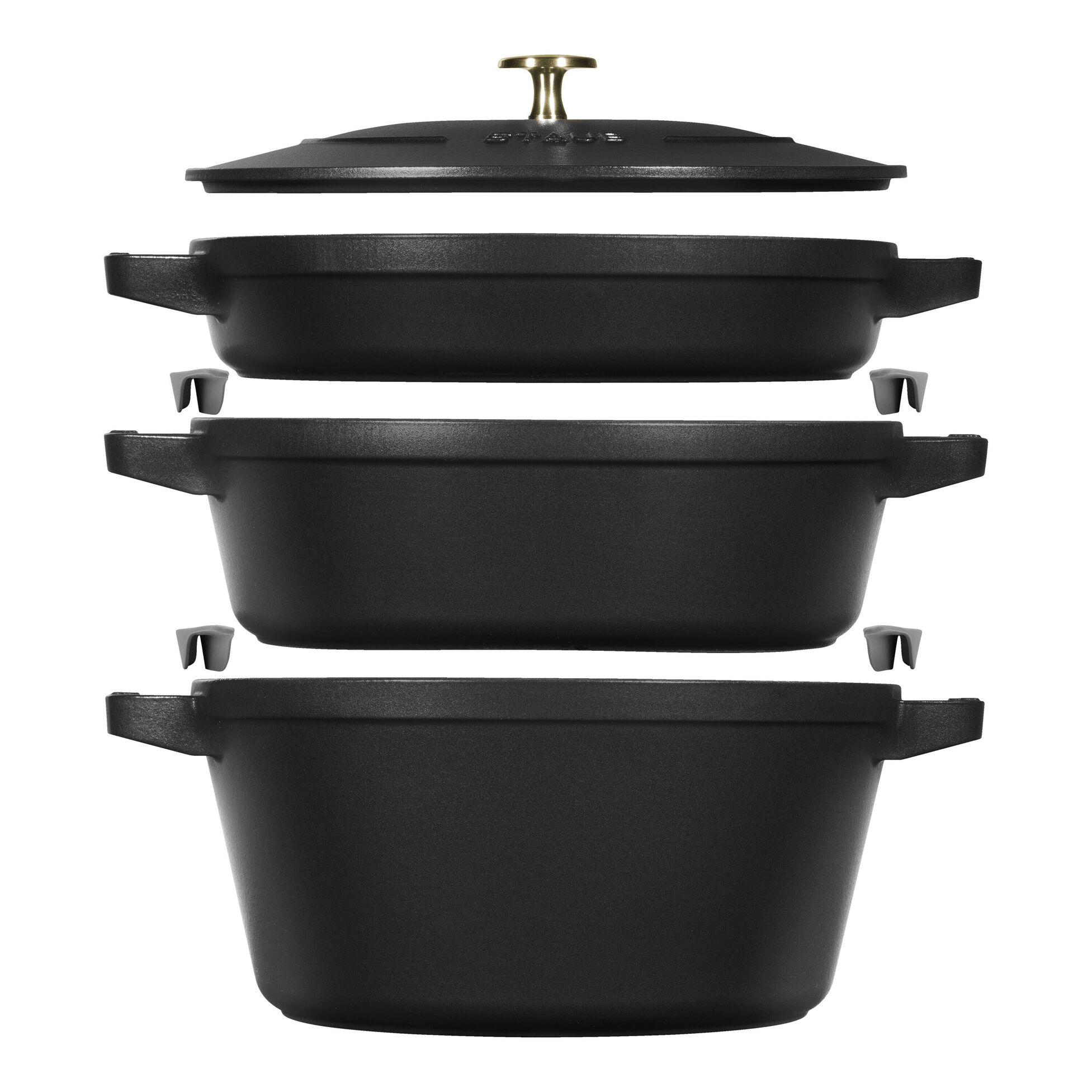 STAUB Cocotte set hrnců 3  ks + poklice, 24 cm, černá