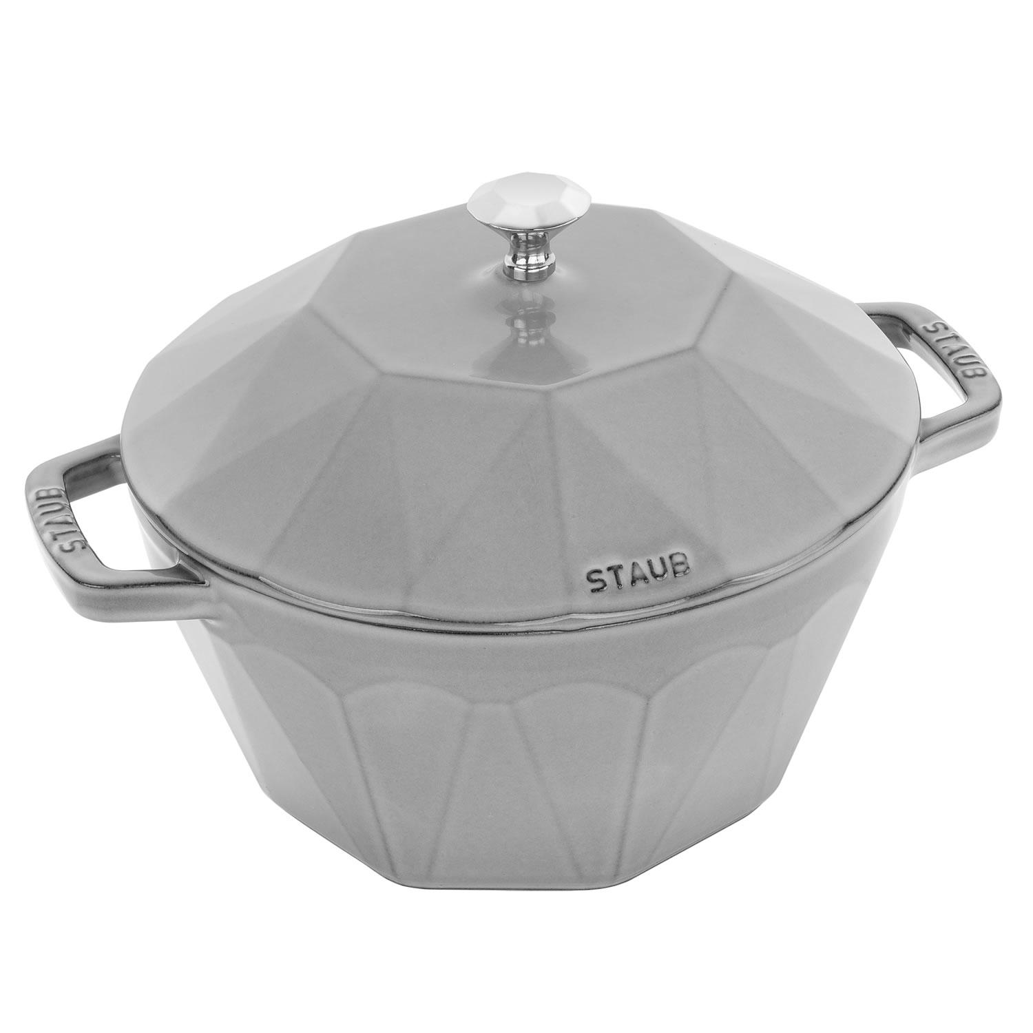 STAUB Cocotte Diamond hrnec, 22 cm/2,8l, šedá