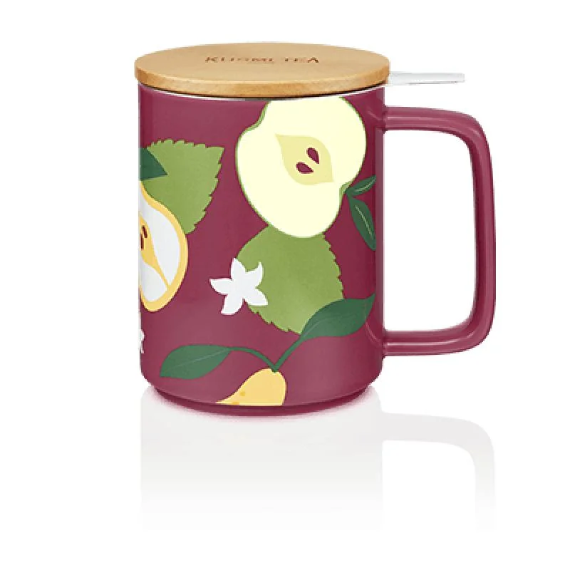 Hrnek na čaj s nerezovým sítkem, hruška, 0,48 l, fialová