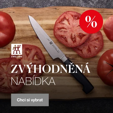 Objevte akční nabídku ikonické značky Zwilling. Kvalitní nože, elegantní bloky i prémiové nádobí nyní za výhodnější ceny – vybavte svou kuchyni profesionálně a s nadčasovým designem.