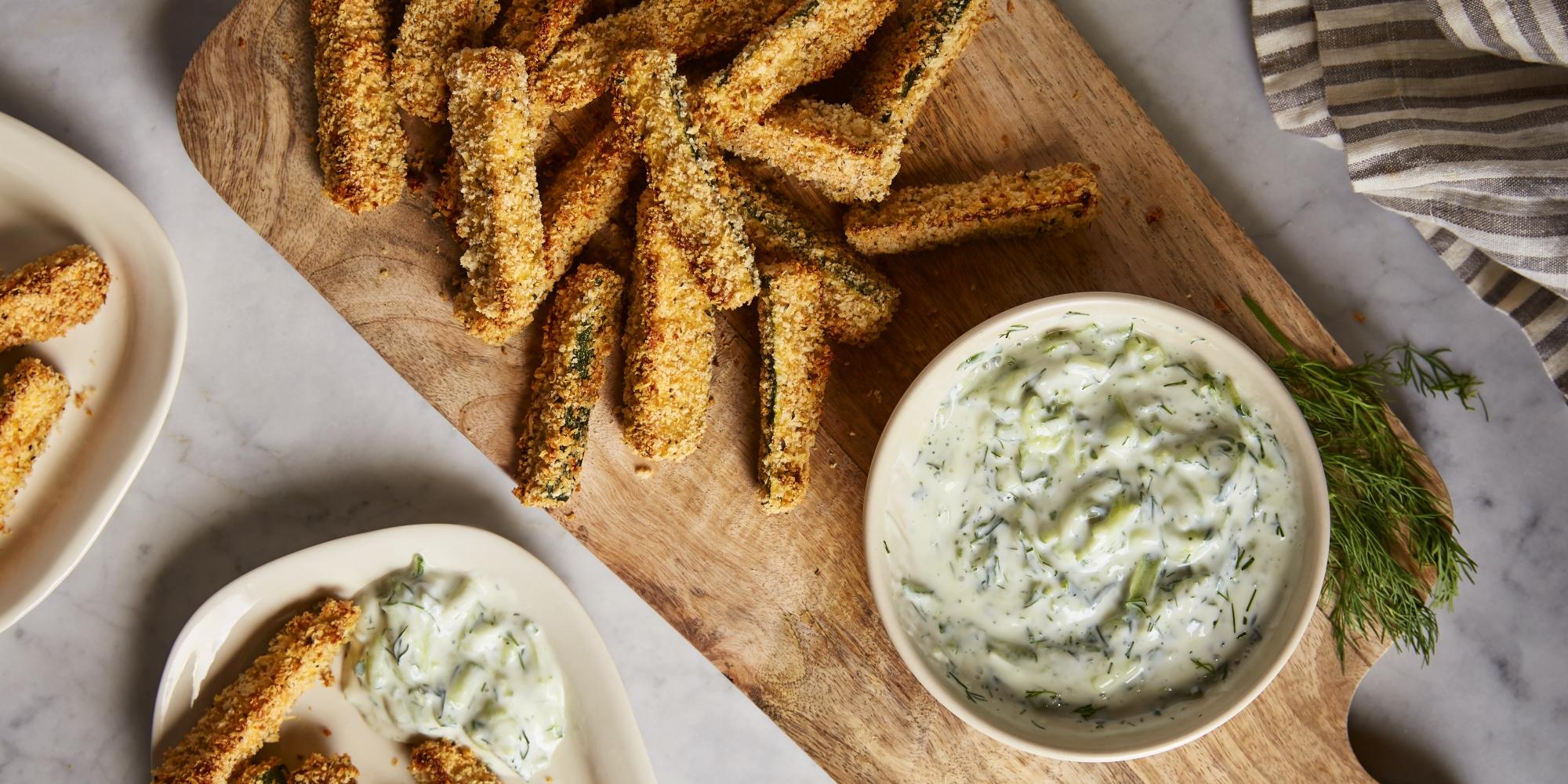 Pečené cuketové hranolky s tzatziki