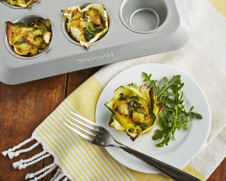 Hubové košíčky so špenátom