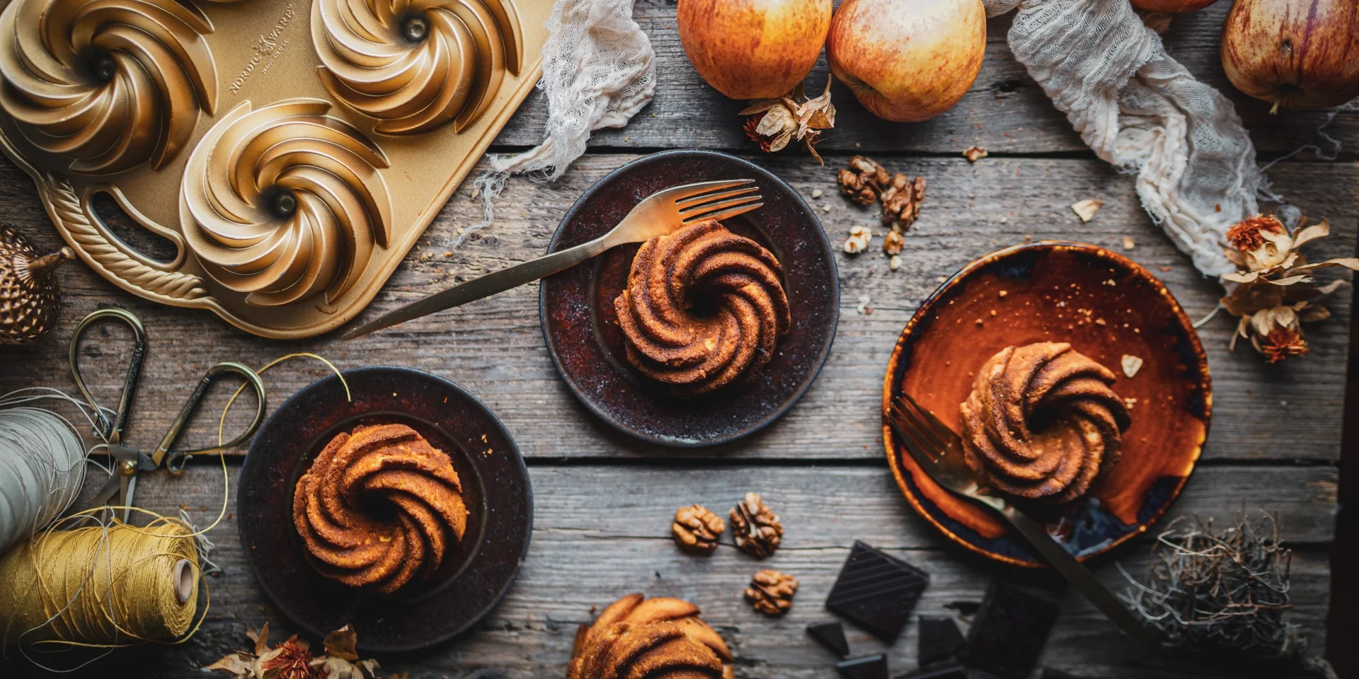 Bezlepkové mini bábovky s jablky 