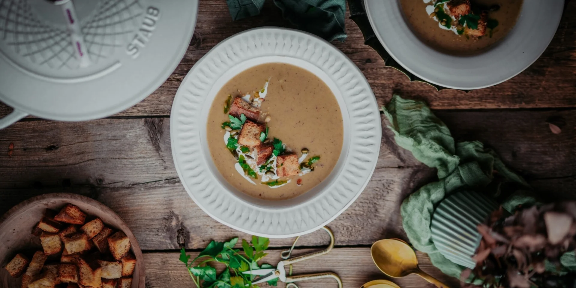 Krémová polévka z pečeného česneku