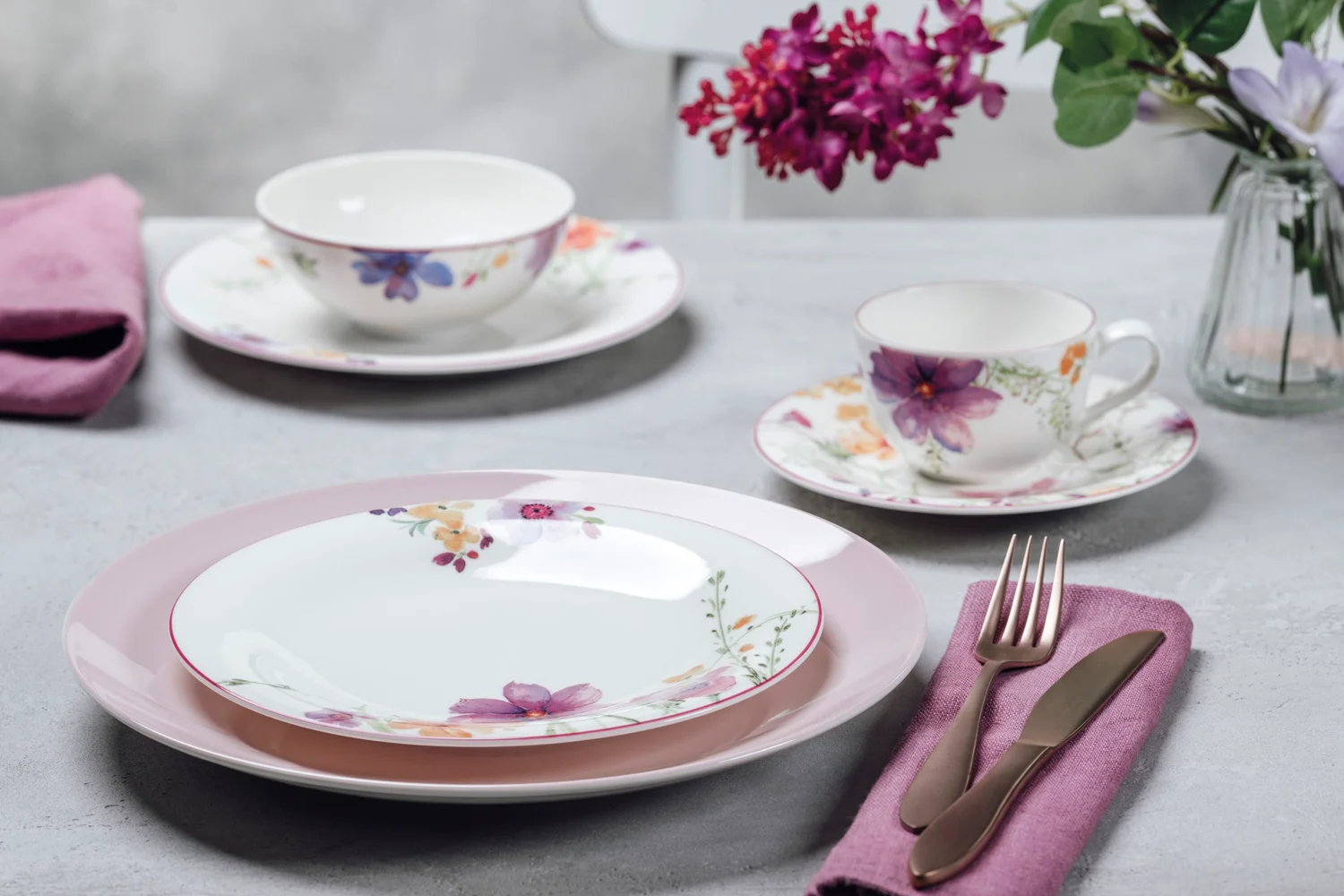 Stolní servis Villeroy & Boch Mariefleur a Rosegarden