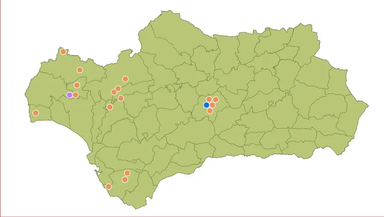 Mapa umístění včelích úlů VerdeMiel