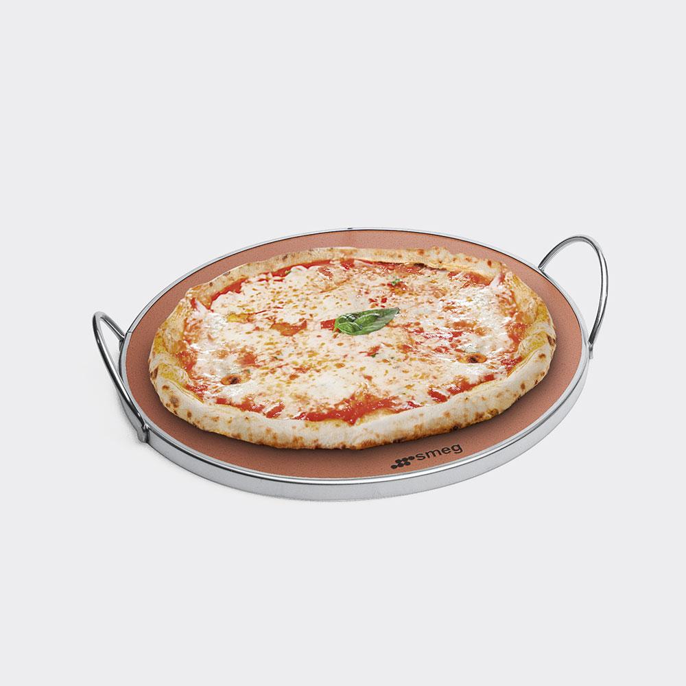 SMEG, kulatý pizza kámen PRTX, glazovaný, průměr 35 cm, pro 60 cm trouby série SF.../SFP…  (EOL)