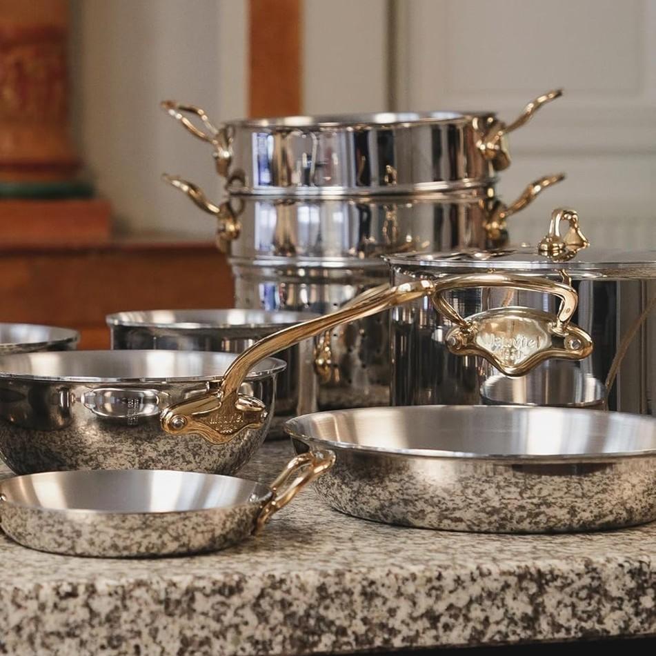 Nerezová panvica s bronzovou rukoväťou M’Cook B, 26 cm / 2,1 l