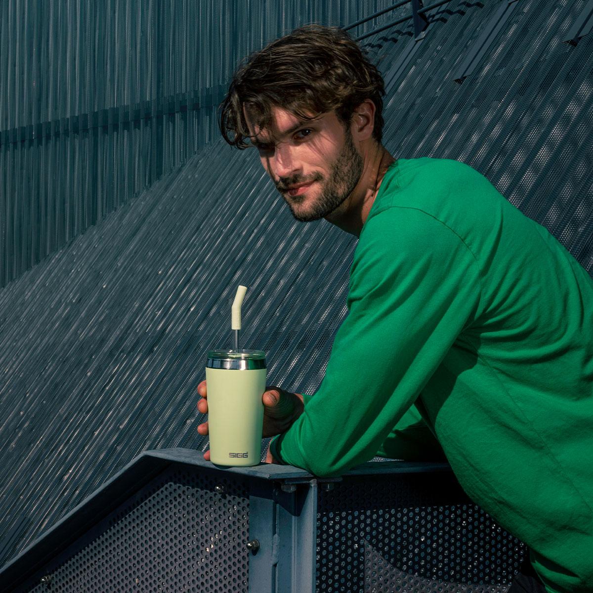 Nerezový termohrnček Helia Milky Green, 0,45 l