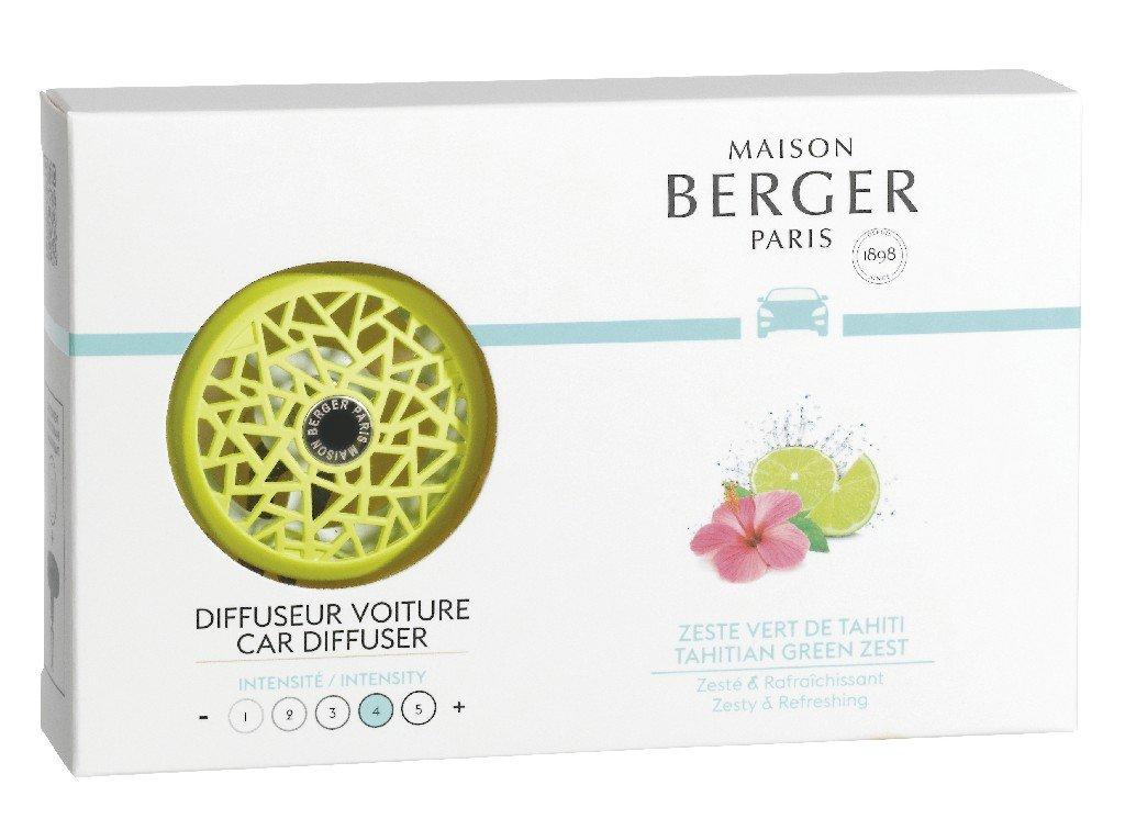 BERGER CAR difuzér do auta s náplní Zeste vert de Tahiti/Tahitská limetka limetkový