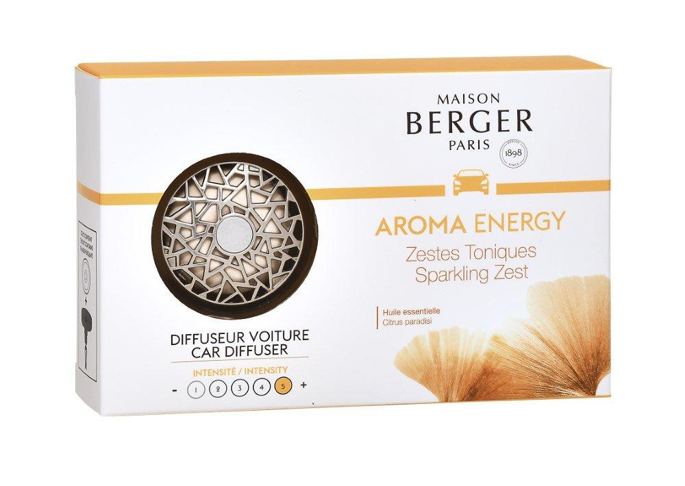BERGER CAR difuzér do auta Aroma s náplní Sparkling zest/Čerstvé tonikum chromový