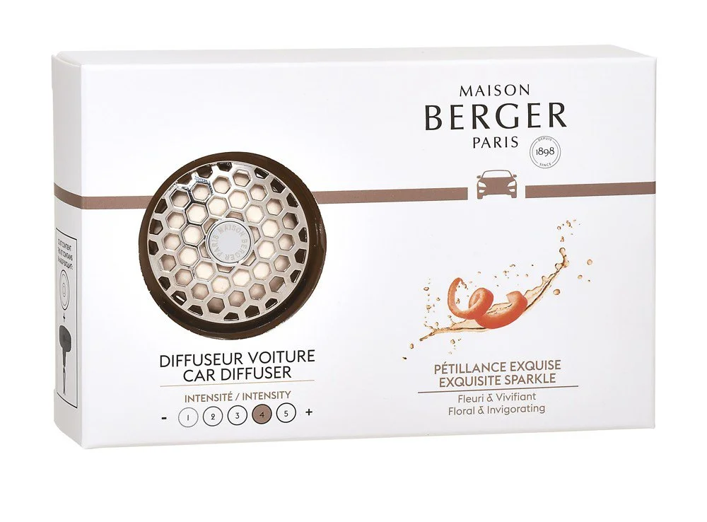 BERGER CAR difuzér do auta s náplní Exqusite Sparkle/Intenzivní třpyt chromový