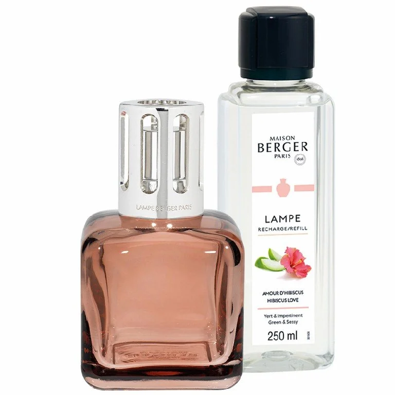 Darčeková sada: katalytická lampa Glacon ružová + Zamilovaný ibištek, 250 ml