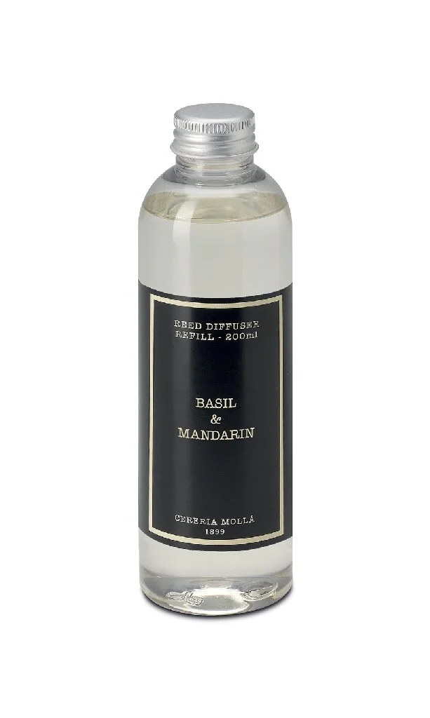CERERIA MOLLA Boutique náplň do difuzéru Basil & Mandarin 0,2l černá (EOL)