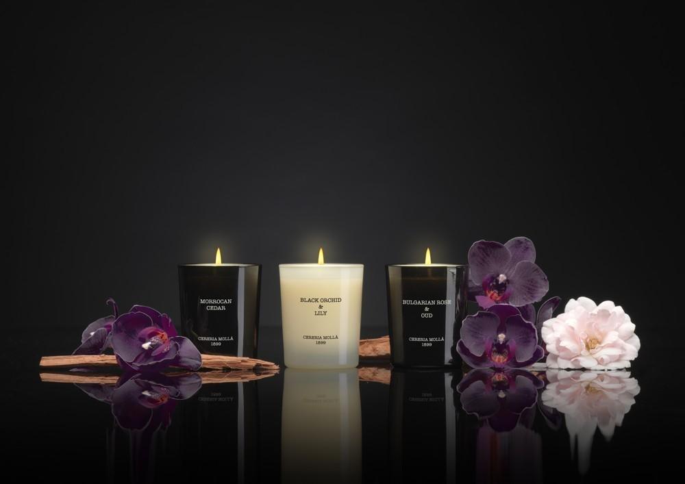 CERERIA MOLLA Boutique svíčka Black Orchid & Lily 230g krémová (EOL)