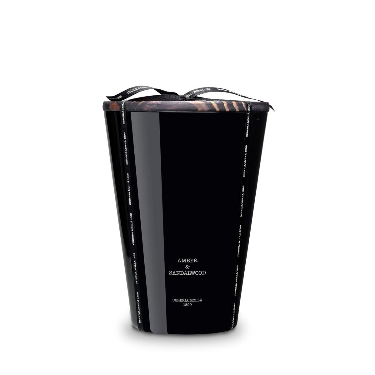 CERERIA MOLLA Vela XXL svíčka 4 knotová 3,5kg Amber & Sandalwood černá (EOL)