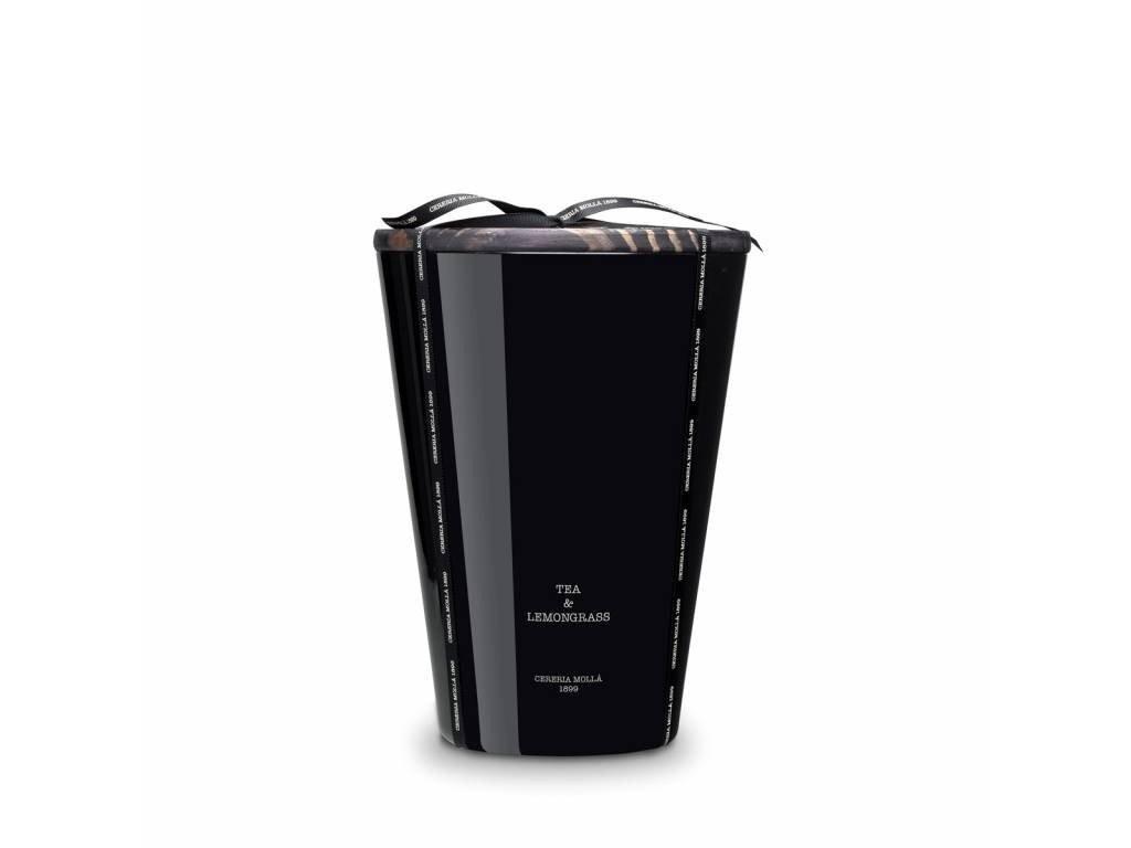 CERERIA MOLLA Large XXL svíčka 4 knotová Tea & Lemongrass 3,5kg černá (EOL)