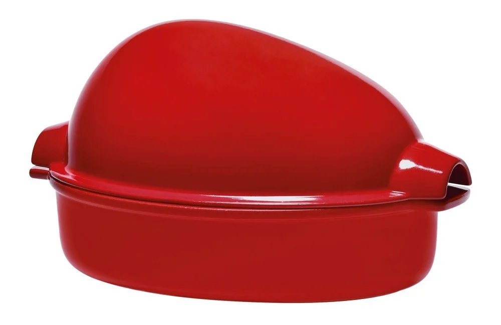 Oválny pekáč na kurča s pokrievkou, granátOvá, 5 l / 41,5 x 20 cm