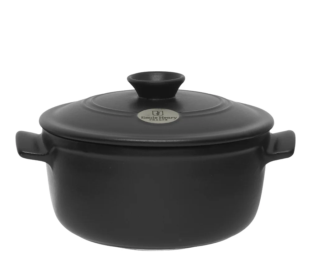 Hrniec okrúhly s pokrievkou , Ø 22 cm / 2,5 l, uhľovočierna