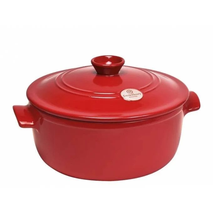 Keramický hrniec s pokrievkou Flame, Ø 24 cm / 4 l, granátová