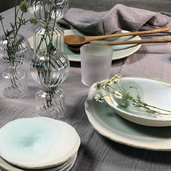 Jars Wabi Jídelní talíř zelená 27x30 cm / 4 cm