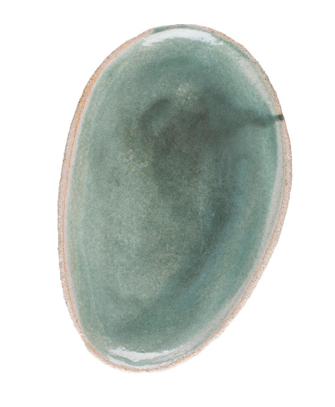 Jars Wabi Oválný servírovací talíř zelená 25x36 cm / 2,5 cm