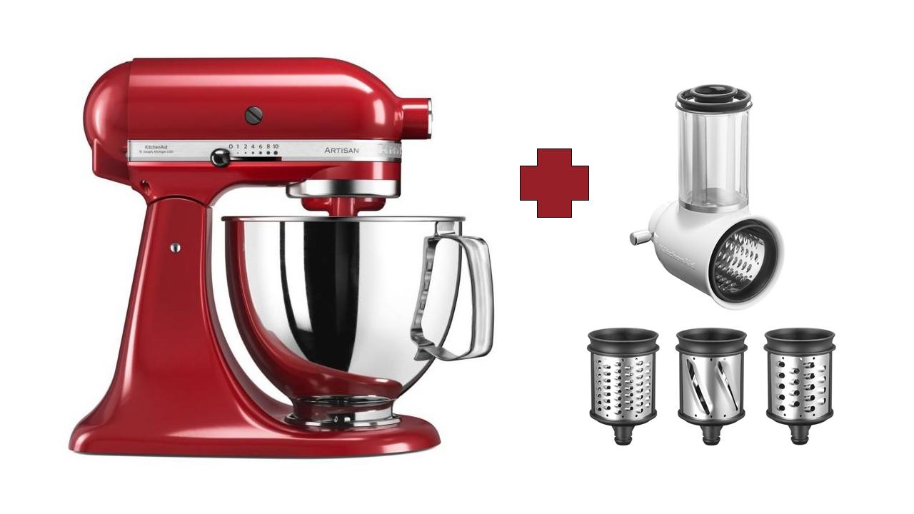 KitchenAid Artisan Robot 125 s krouhačem na zeleninu (5KSM125EER+5KSMVSA)  (EOL)