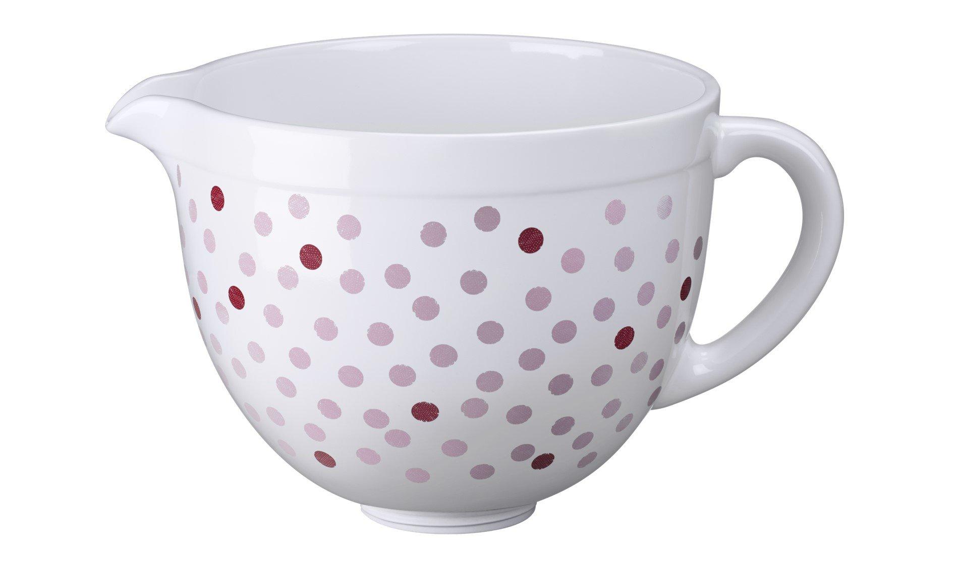 KitchenAid Keramická mísa 4,83l bílá s růžovými puntíky  (EOL)