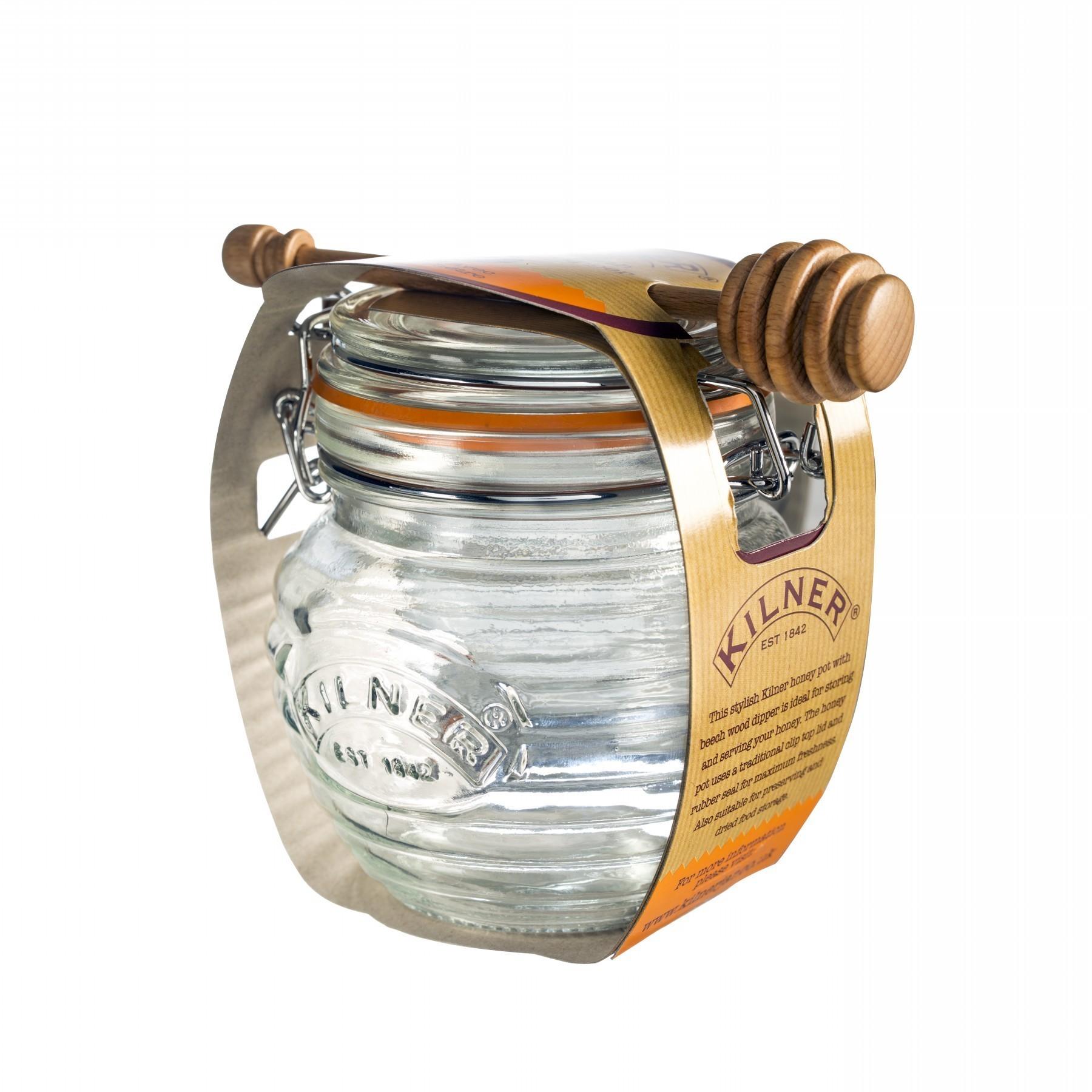 KILNER set sklenice s klipem na med + dipper 0,4l