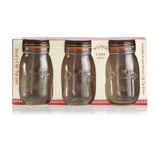 KILNER set zavařovacích sklenic s klipem 3x 1l (EOL)