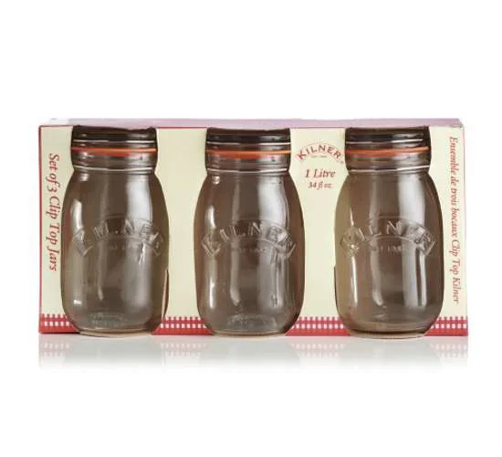 KILNER set zavařovacích sklenic s klipem 3x 1l (EOL)