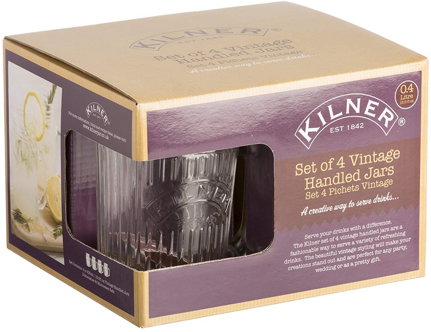 KILNER Vintage set džbánků 4x 0,4l fasetový design (EOL)