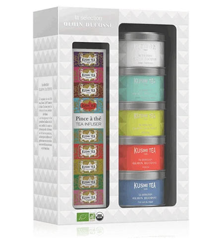 Darčeková sada Alain Ducasse, set 5 čajových miniatúr s čajovým sitkom