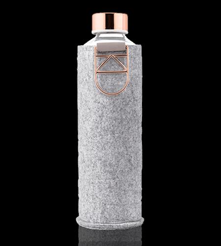 Sklenená fľaša na vodu Equa, 0,75 l, svetlosivá