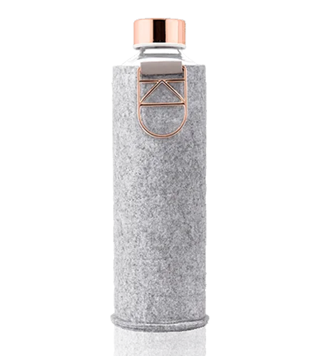 Sklenená fľaša na vodu Equa, 0,75 l, svetlosivá