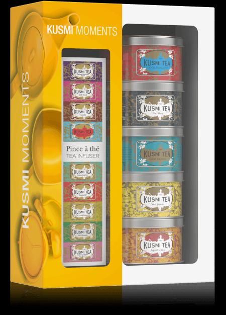 KUSMI TEA Moment dárkový set sypaných čajů se sítkem 5x25g  (EOL)