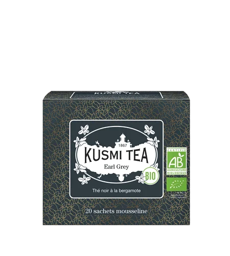 Porciovaný čierny čaj Earl Grey Bio, 20 vrecúšok