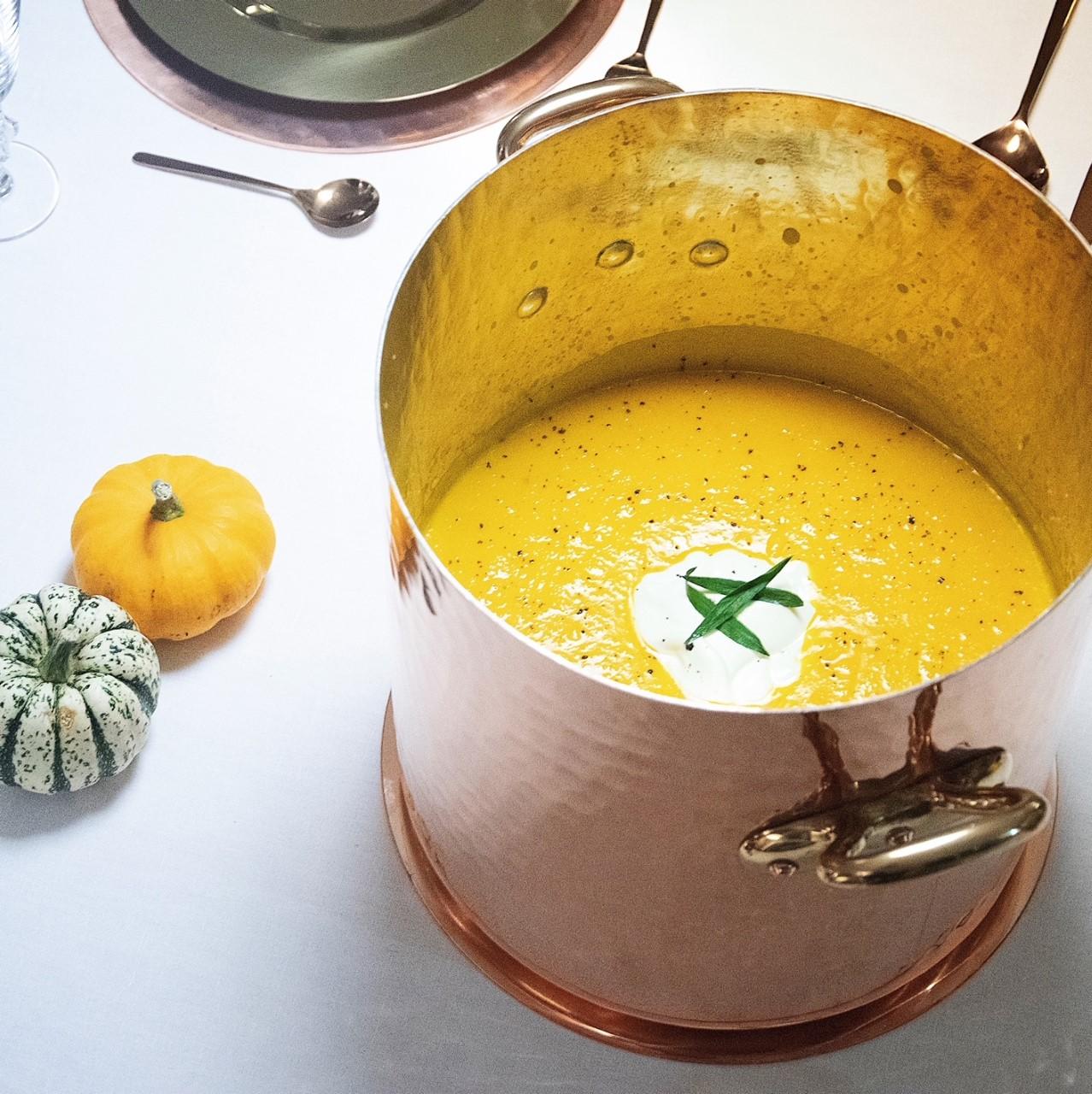 Vysoký medený hrniec s bronzovými uchami a pokrievkou M’Tradition, Ø 36 cm / 36 l