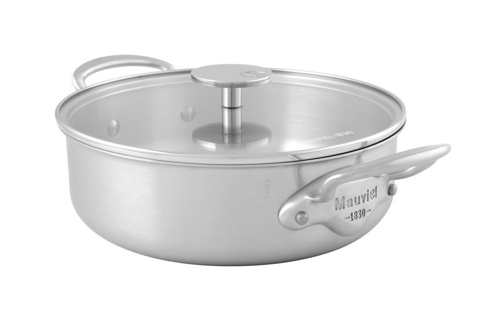MAUVIEL M'Urban 3 hrnec nízký s poklicí sklo 20 cm úchyt nerez (EOL)