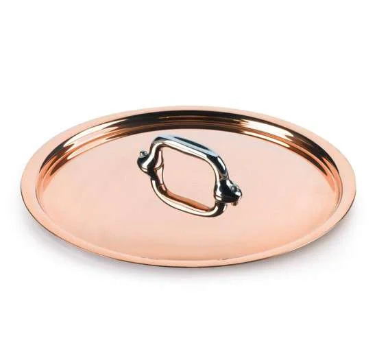 Medená pokrievka s nerezovou rukoväťou, 12 cm