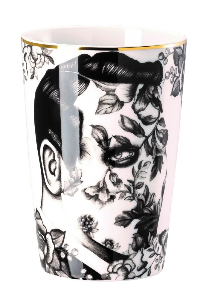 Cilla Marea porcelánový hrnček na cesty, 0,39 l, motív hlava