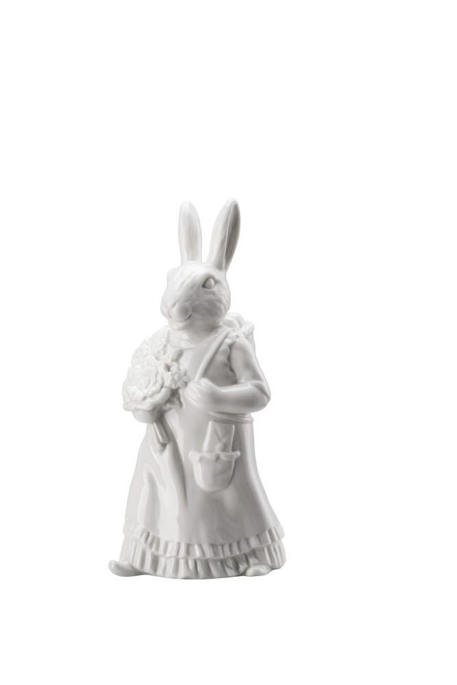 Veľkonočná figúrka pani Zajacová s nošou, Easter Bunny Friends, 13,5 cm, maľovaná