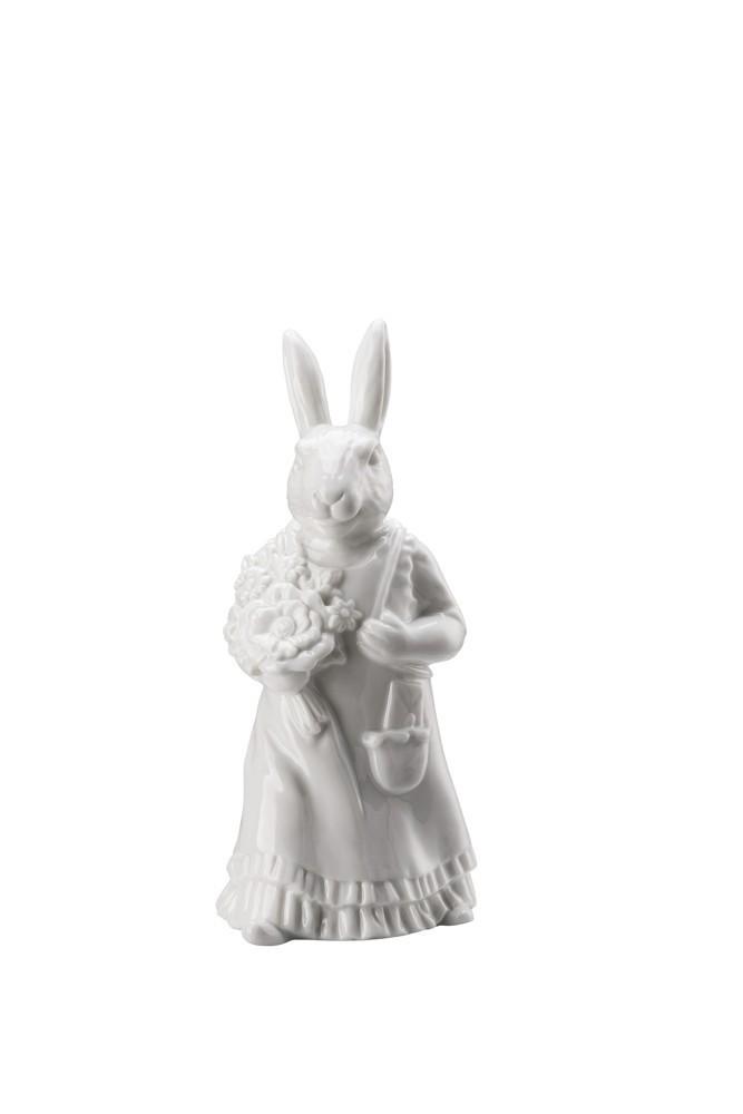 Veľkonočná figúrka pani Zajacová s nošou, Easter Bunny Friends, 13,5 cm, maľovaná