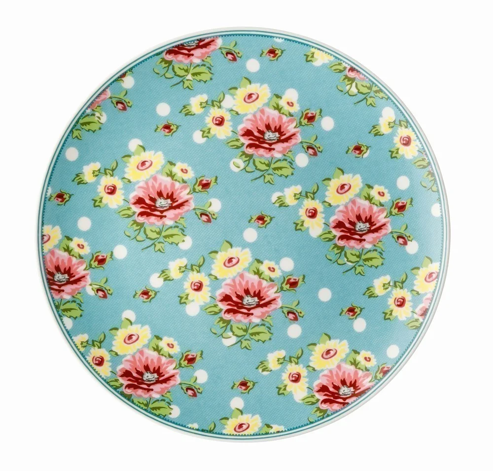 Springtime Flowers tanier turquise, Ø 22 cm