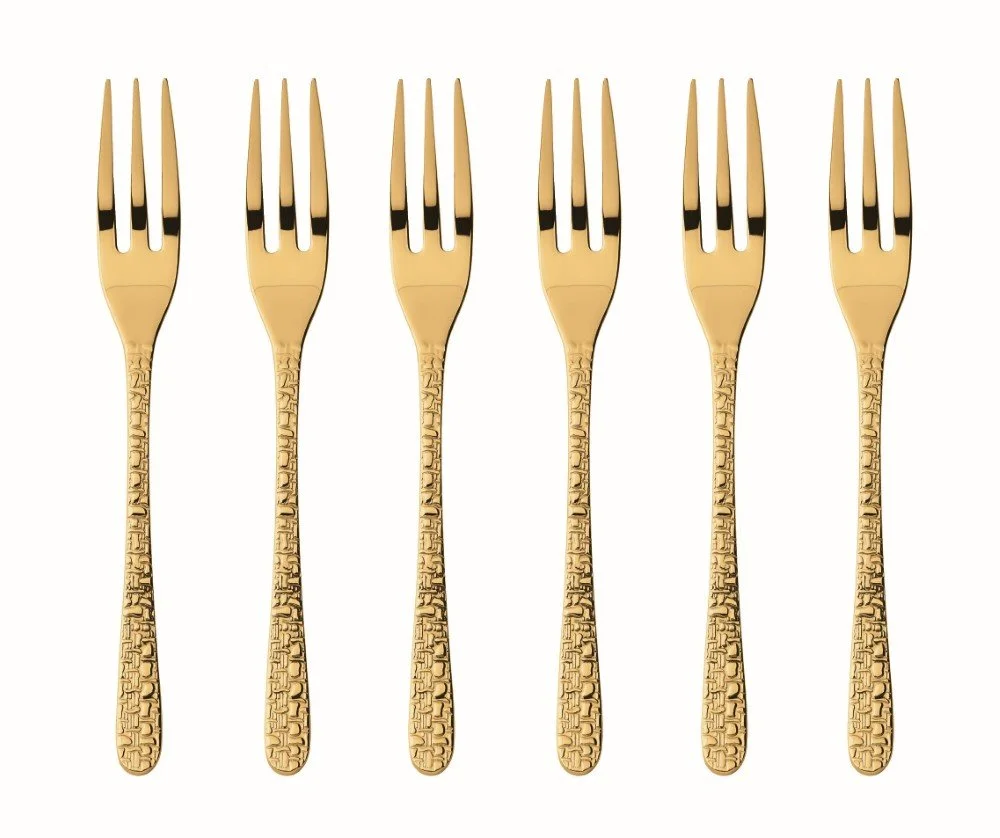 Dezertné vidličky Venezia PVD Gold, 6 ks