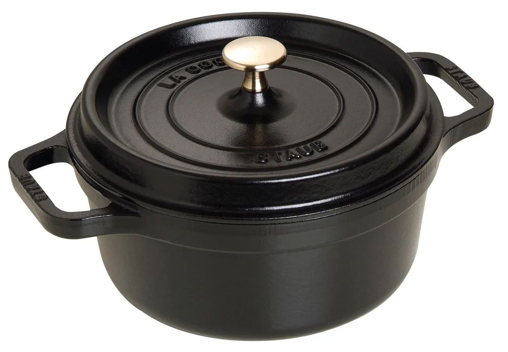 Liatinový hrniec s pokrievkou Cocotte, čierna, 20 cm / 2,2 l